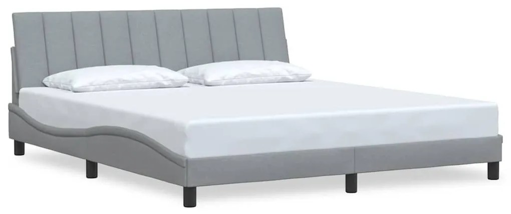 világosszürke szövet ágykeret matrac nélkül Hanko 180 x 200 cm