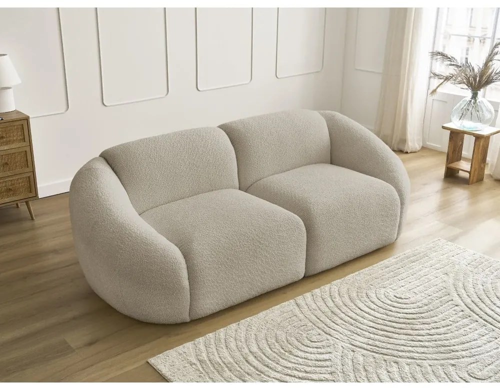 Bézs buklé kanapé 230 cm Tina – Bobochic Paris