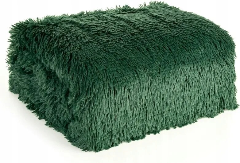 Tifany szőrme takaró zöld 150x200 cm glamour pléd ágyra puha vastag