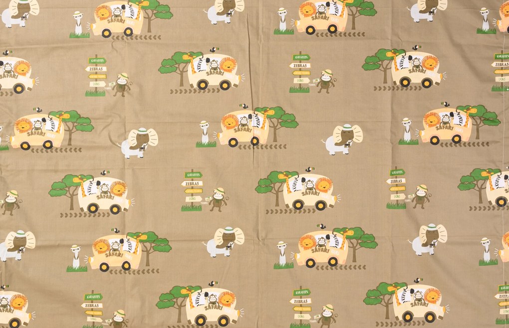 Pamut kiságy ágynemű SAFARI TOURS barna