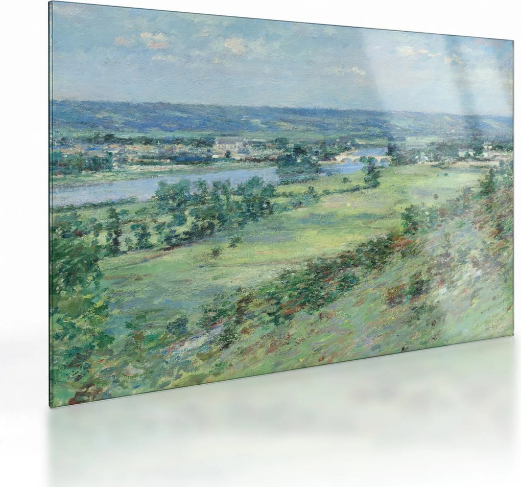 Üveg kép - Theodore Robinson, The Valley of the Seine, From the Hills of Giverny, reprodukciók (70x50 cm)