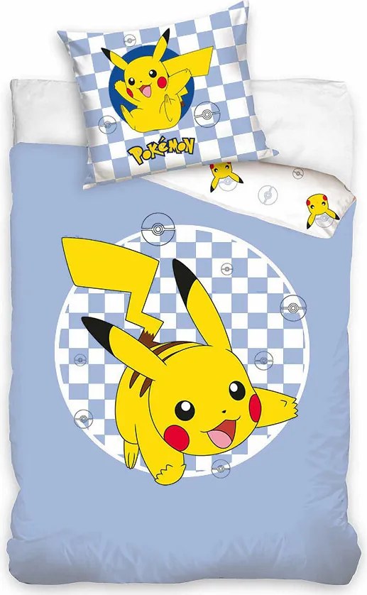 Pokémon Checkered ágyneműhuzat 140×200cm, 70×90 cm