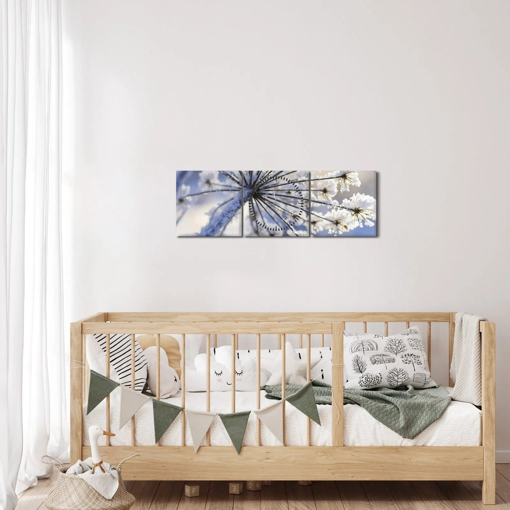 Kép - Fagyott virág (órával) (90x30 cm)