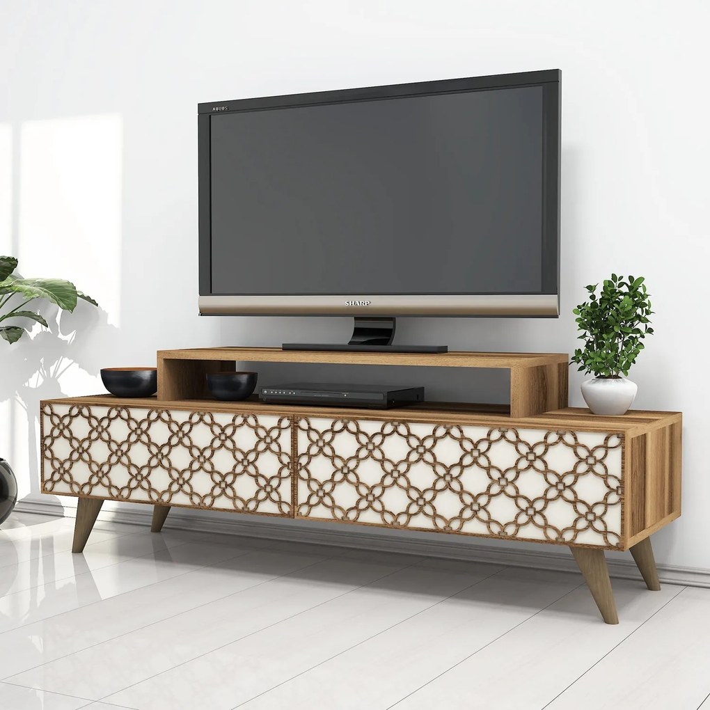TV asztal/szekrény Curio (dió + krém). 1071860