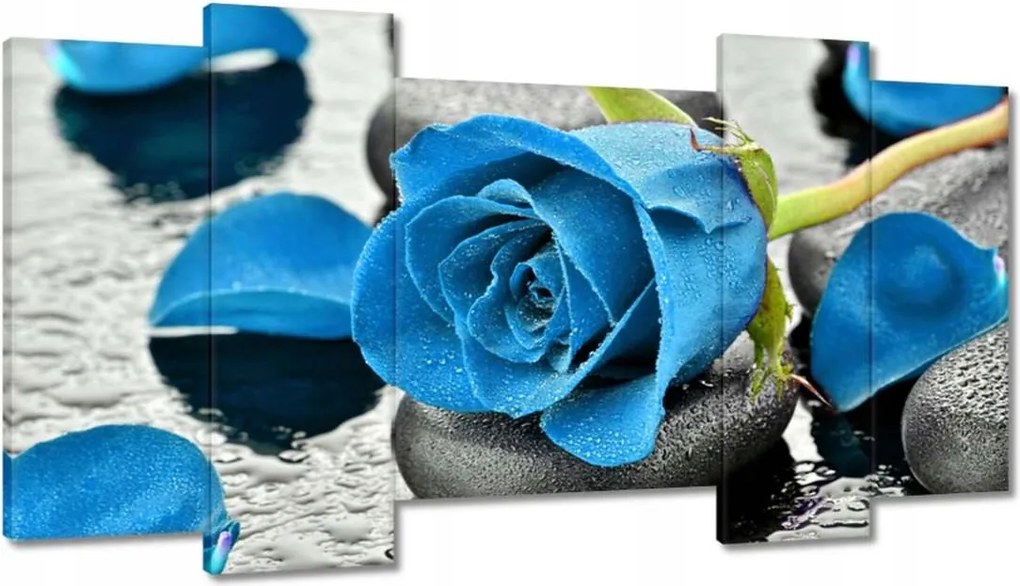 Vászonkép 120x65 Kék rózsa kövek