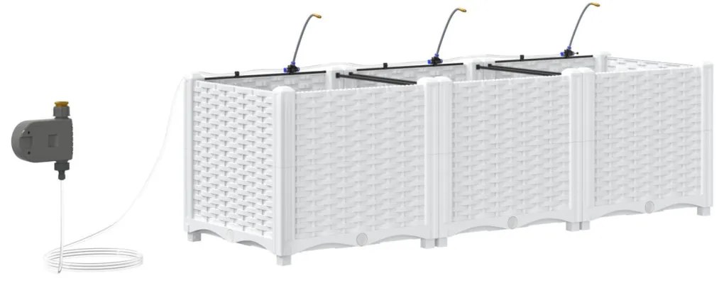 Kerti ültetők Fehér 120 x 40 x 37.5 cm Acél