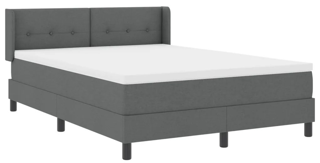Boxspring Ágy Matrac Sötétszürkében, 140 x 200 cm Szövet