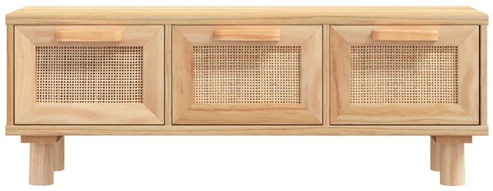Barna szerelt fa és tömör fenyőfa dohányzóasztal 80x40x30 cm