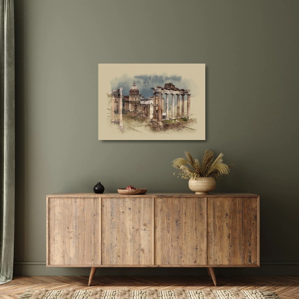 Kép - Forum Romanum, Róma, Olaszország (üvegen) (70x50 cm)
