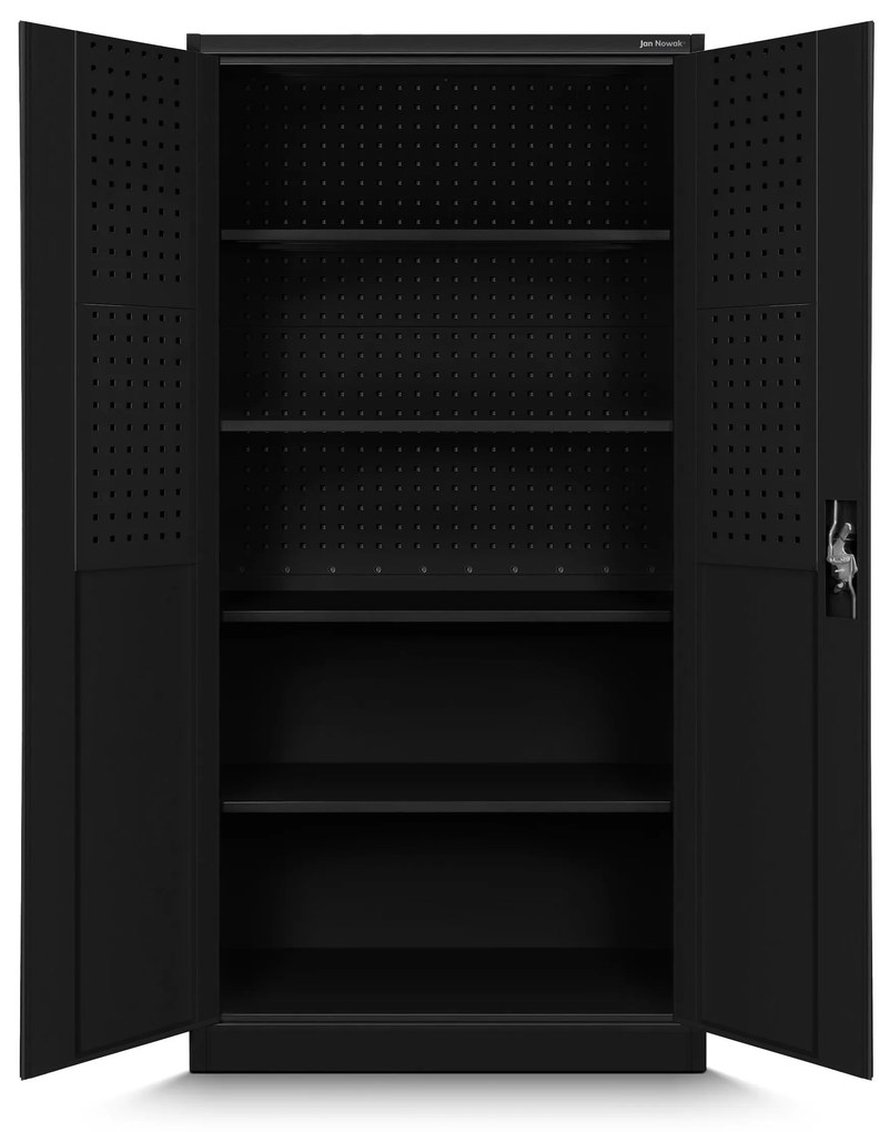 Garázsszekrény BRUNO, 920 x 1850 x 500 mm, All Black: fekete