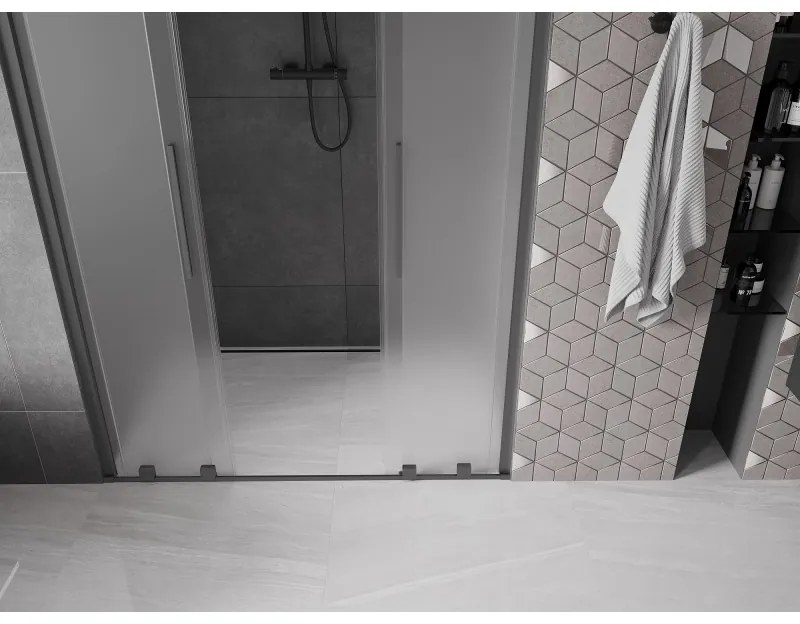 Mexen Velar Duo, tolózuhanyajtó nyitáshoz 160 cm, 8 mm-es matt üveg, polírozott grafit, 871-160-000-32-95