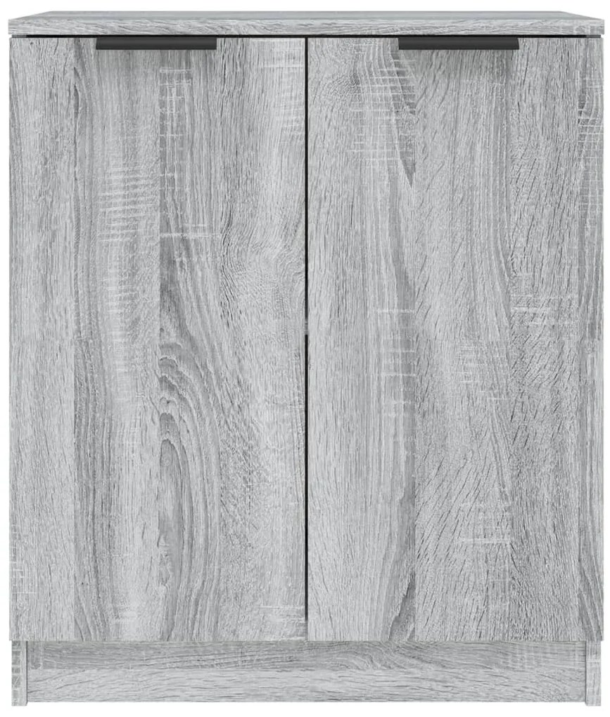 2 db szürke sonoma színű szerelt fa tálalóasztal 60x30x70 cm