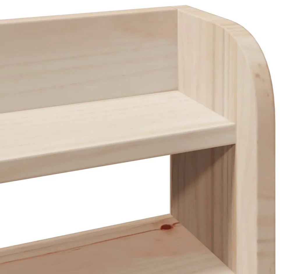 tömör fenyőfa fejtámla polcokkal 135 cm