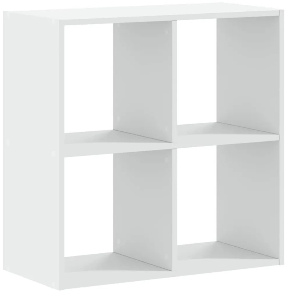 fehér szerelt fa könyvespolc 68,5 x 32 x 68,5 cm