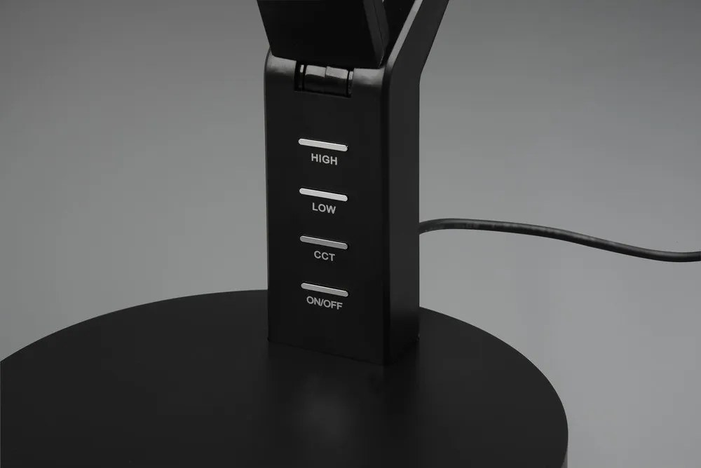 Matt fekete LED dimmelhető asztali lámpa (magasság 40 cm) Ava – Trio