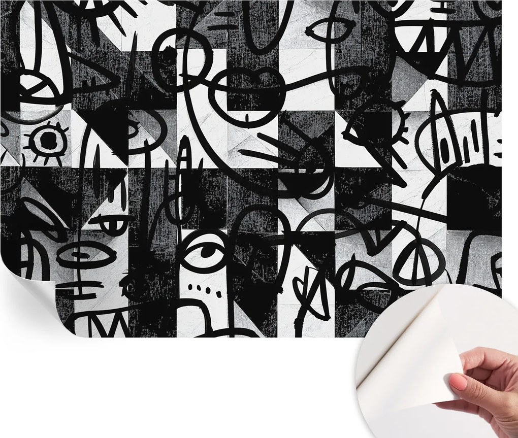 Modern Öntapadós Fotótapéta Mosható Rajzos káosz 104x70 cm