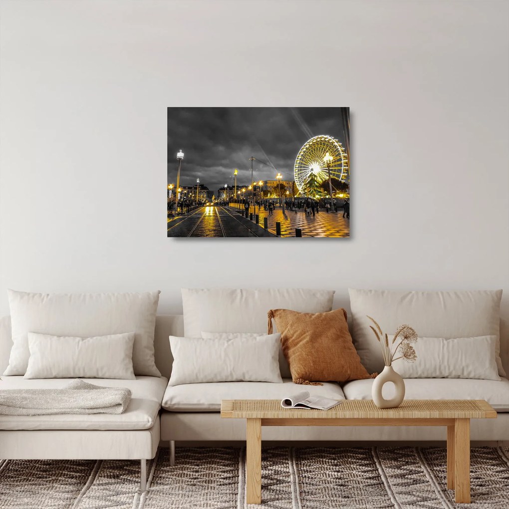 Óriáskerék a szürkületbe képe (üvegen) (70x50 cm)
