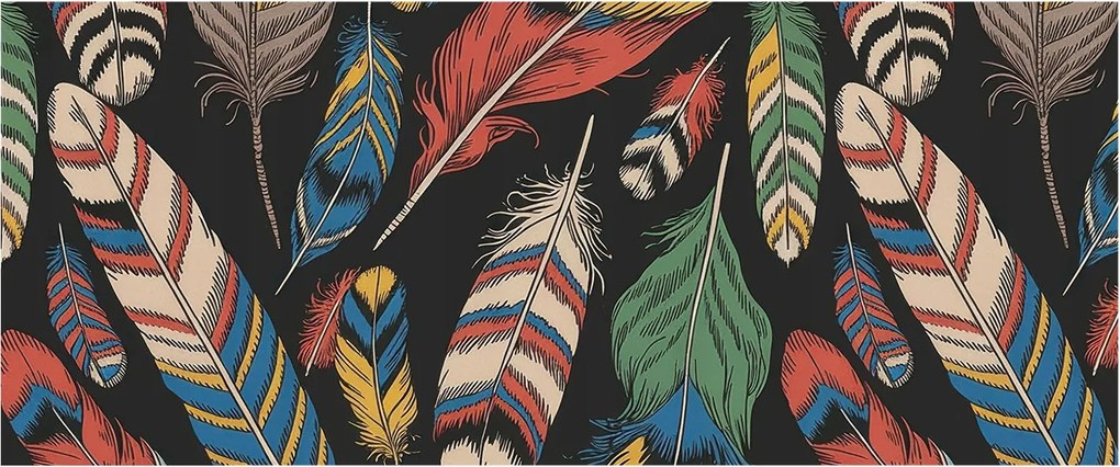 Dekoratív Fotótapéta Hálószobába Színes tollak 250x104 Ragasztó