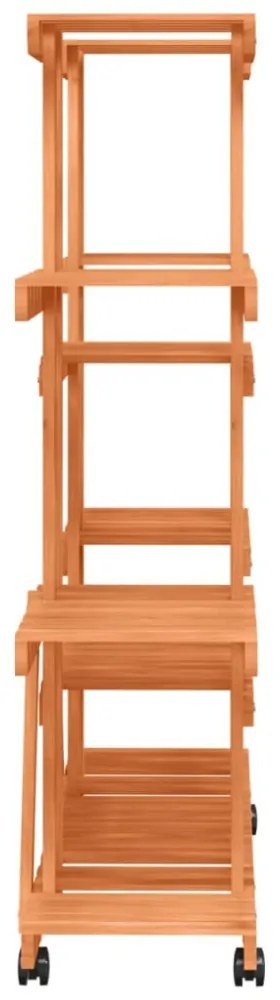 tömör fenyőfa virágtartó állvány kerekekkel 110 x 25 x 115 cm