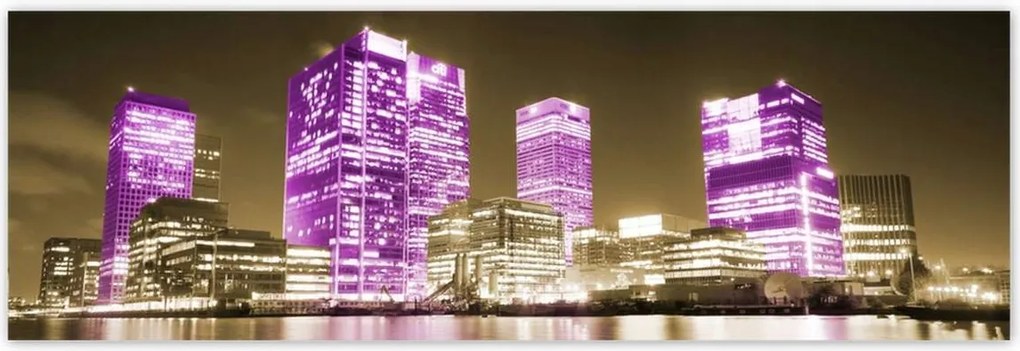 Poszterek 200x66 Anglia lila felhőkarcolói