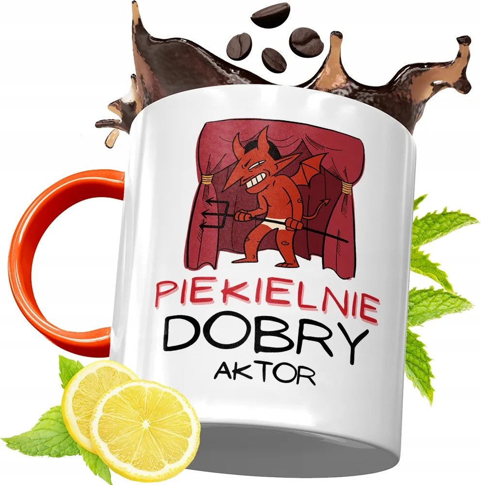 Narancssárga Bögre Színésznek Ajándék fényképes nyomtatással