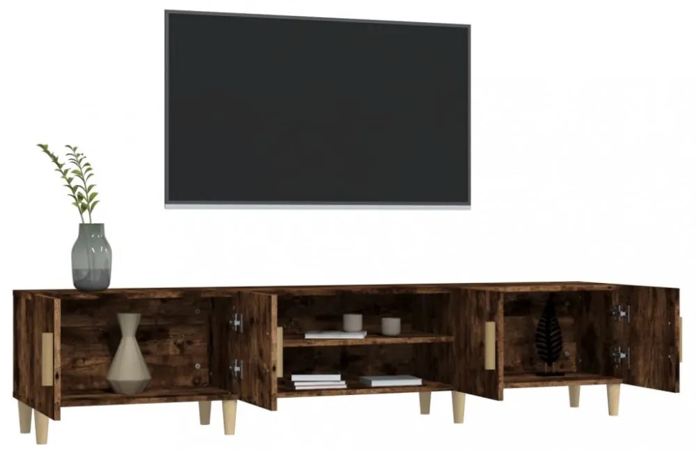 füstös tölgy színű szerelt fa TV-szekrény 180x31,5x40 cm