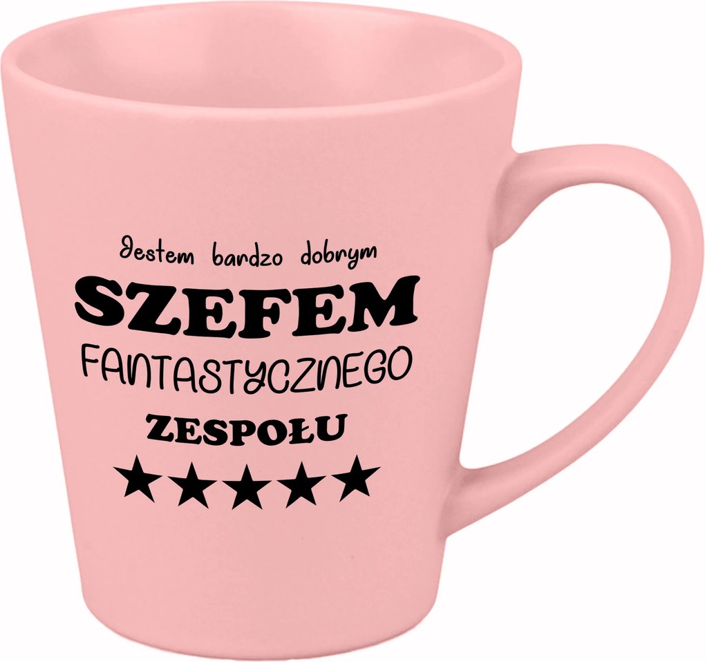 Latte Bögre Matt Rózsaszín 300ml Kerámia Vicces Ajándék Csapatfőnök