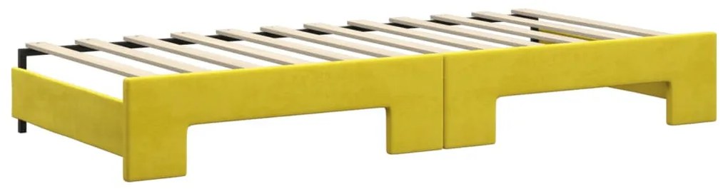 sárga kihúzható szövet heverő 90 x 200 cm