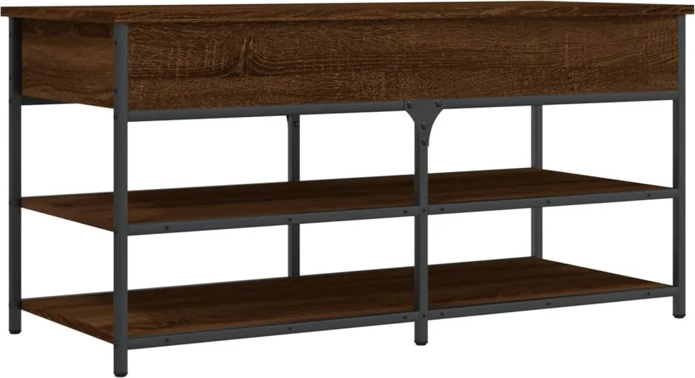 vidaXL barna tölgy színű szerelt fa cipőtároló pad 100 x 42,5 x 50 cm