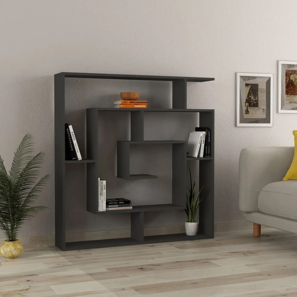 Labirent könyvespolc, antracit, 125 cm