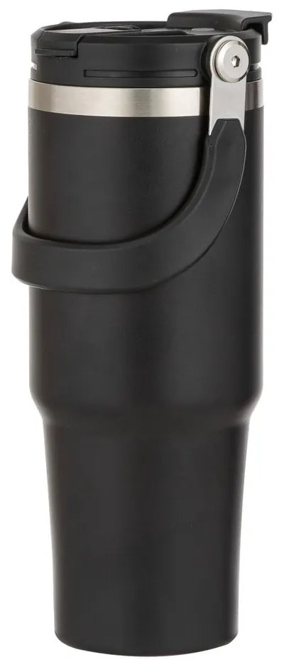 Fekete rozsdamentes acél utazó ivópalack 1 l Eco – Ladelle