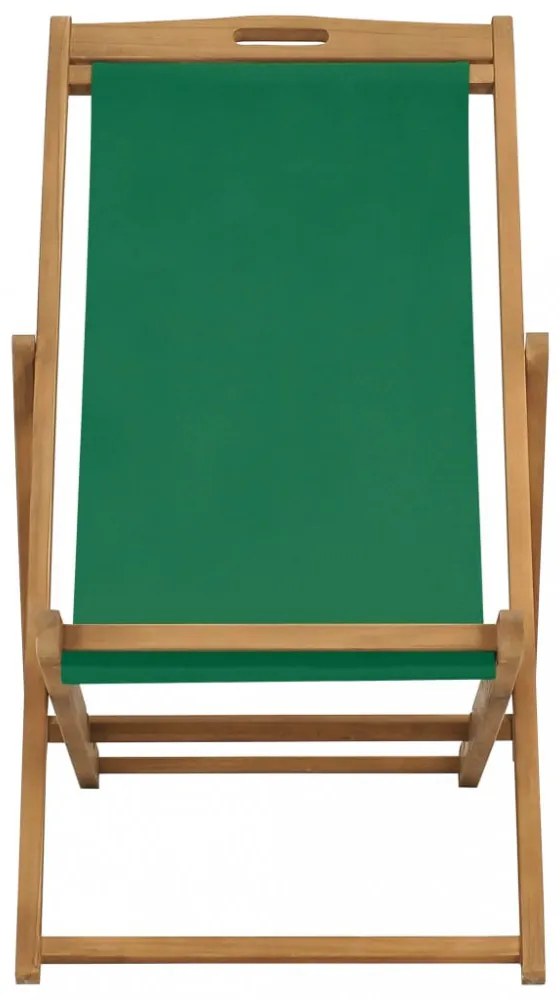 zöld összecsukható tömör tíkfa strandszék