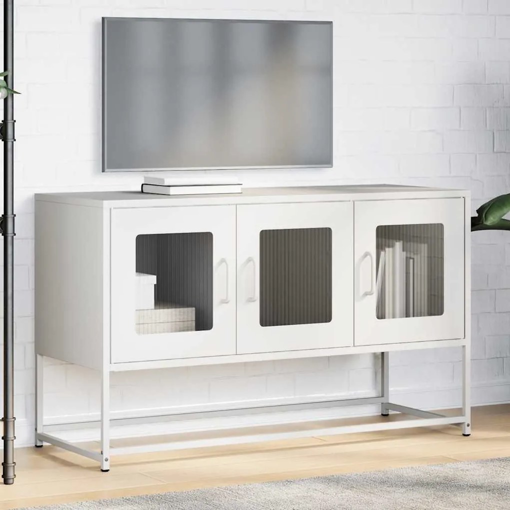 fehér hidegen hengerelt acél TV-szekrény 100,5x39x60,5 cm