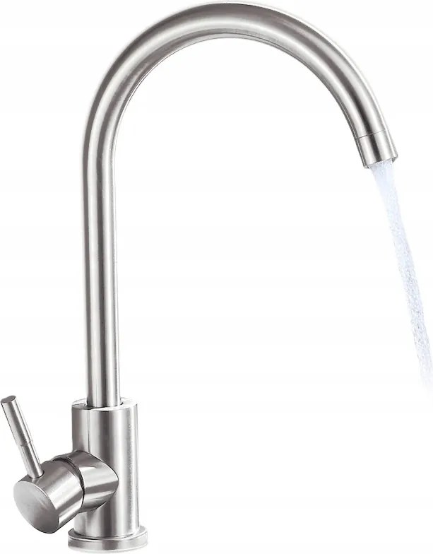 Magas Konyhai Csaptelep Forgatható Álló Csaptelep Szálcsiszolt Acél Szatén