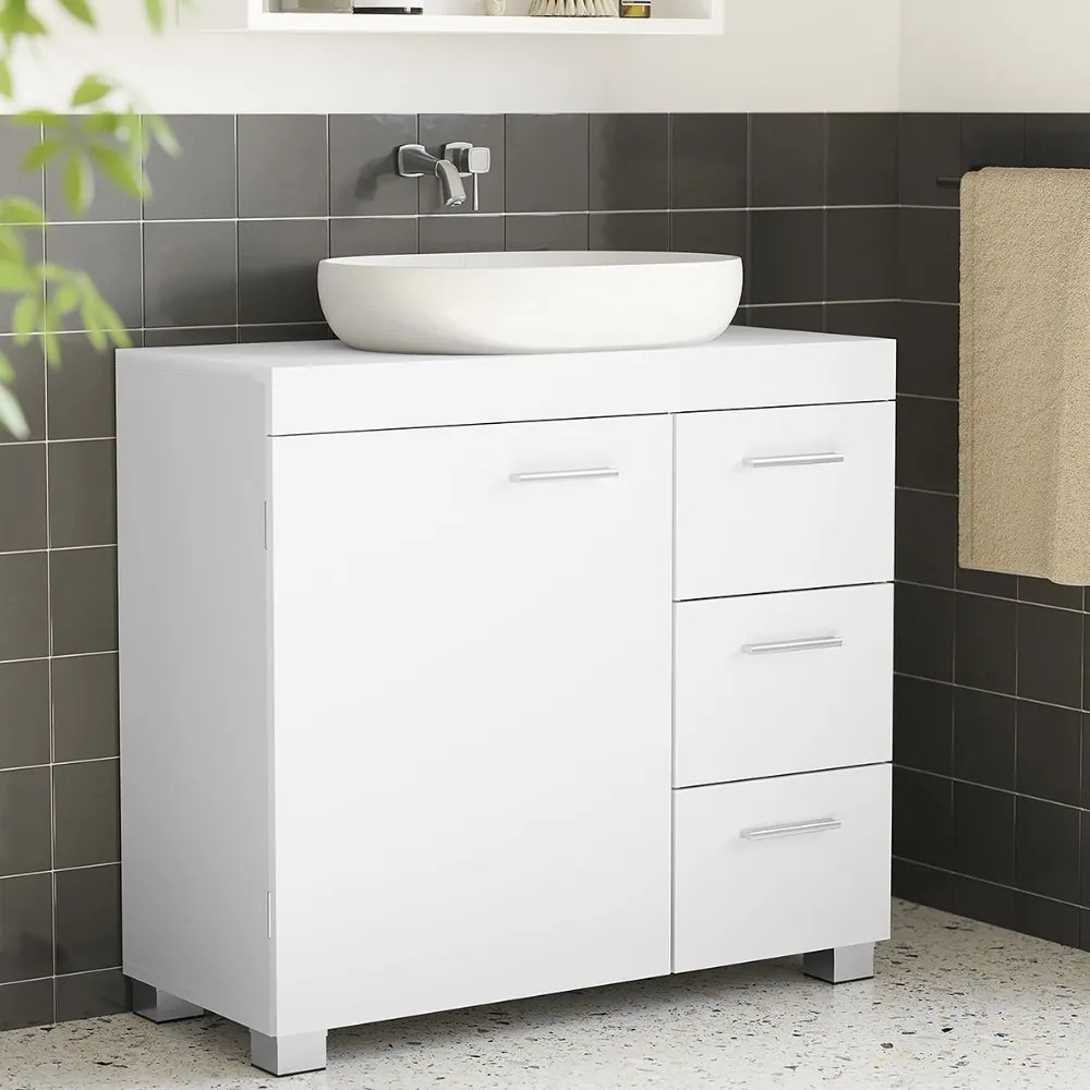 IVY mosdó alatti szekrény, 30x70x64 cm, fehér Vasagle