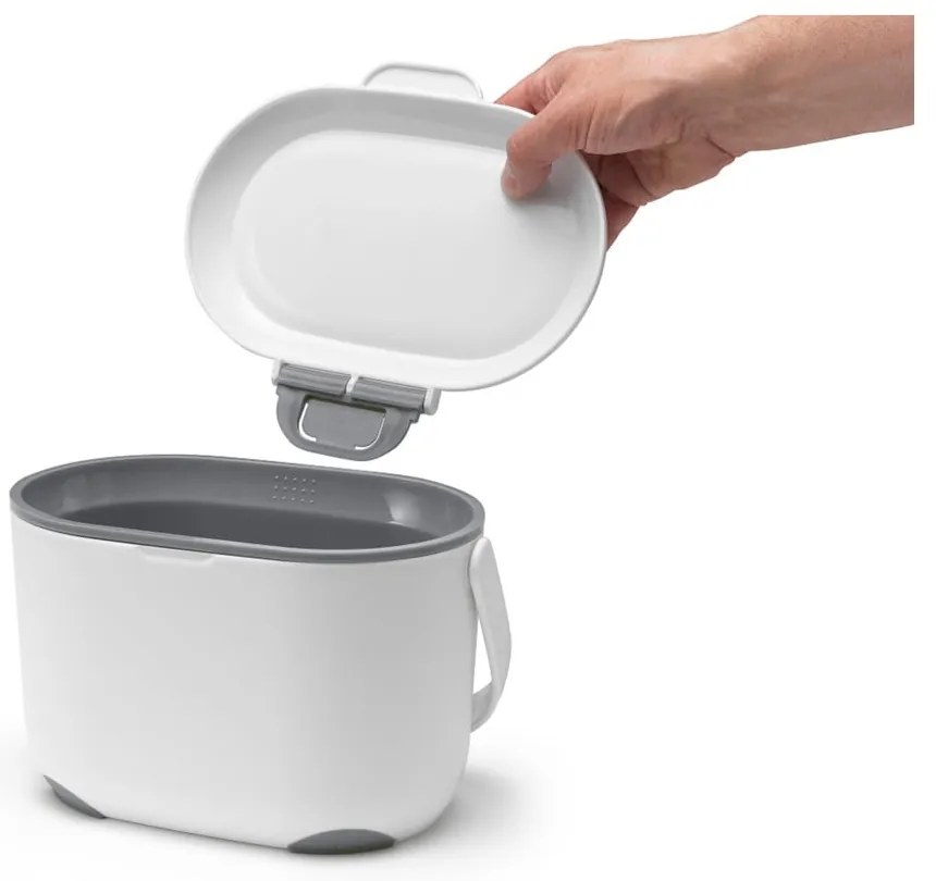 Caddy fehér-szürke komposztálható hulladék gyűjtő, 2,5 l - Addis