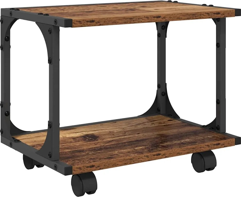 vidaXL Nyomtatóállvány Öreg fa 41 x 28 x 33.5 cm Faanyag