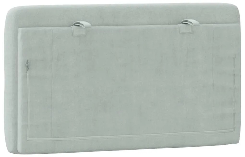 világosszürke bársony fejtámla párna 90 cm