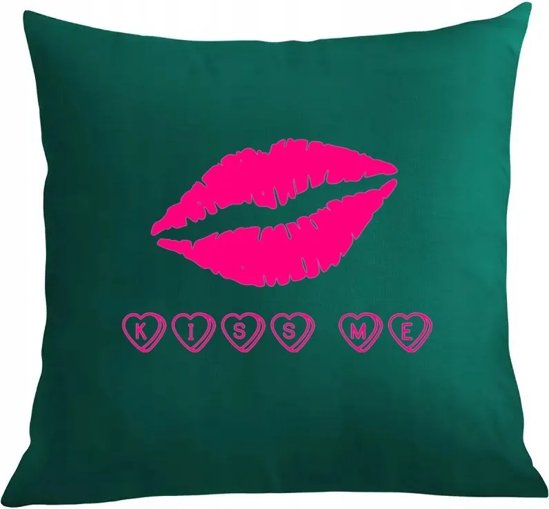 Párna párnahuzat nyomott mintás Kiss Me Száj