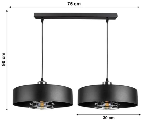 Csillár zsinóron VEST 2xE27/60W/230V