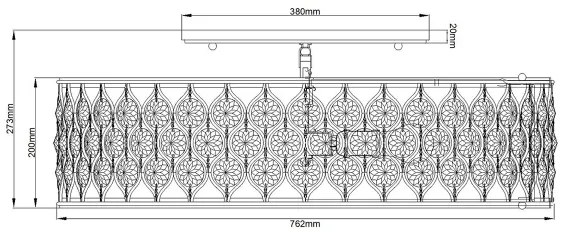 Feiss FE-LUCIA-6SF-L - Mennyezeti lámpa LUCIA 6xE27/60W/230V