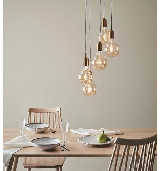 Markslöjd 108100 - Csillár zsinóron BRONX 5xE27/60W/230V bronz