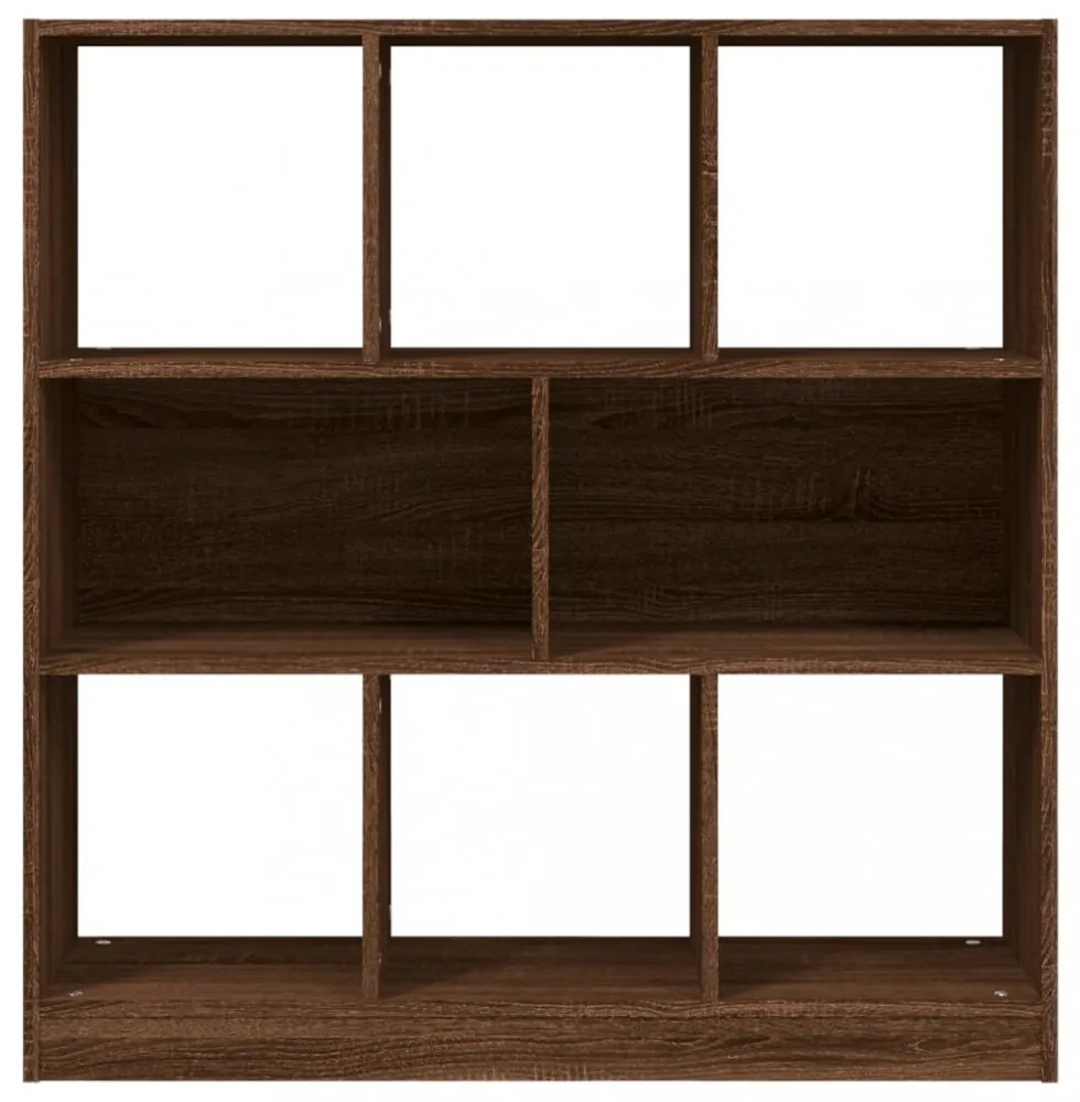 barna tölgy színű szerelt fa könyvszekrény 97,5 x 29,5 x 100 cm