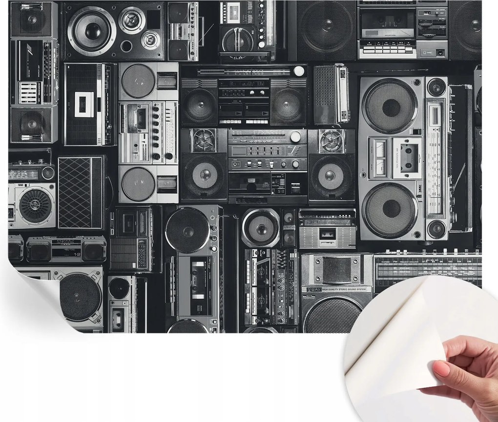 Öntapadós fotótapéta Nappaliba és Hálószobába Retro rádió 312x219 cm