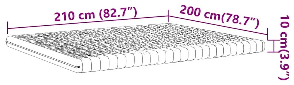 fehér 7 zónás 20 ILD keménységű habmatrac 200 x 210 cm