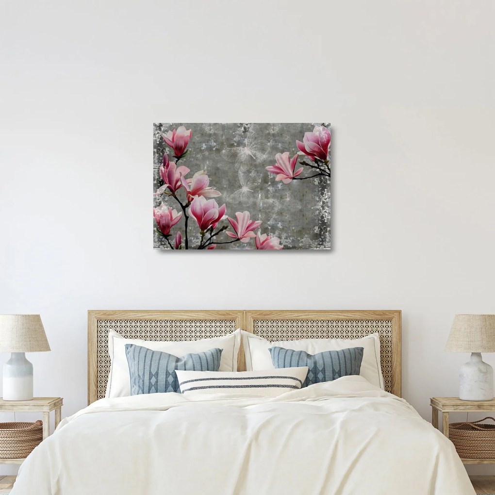 Kép virággal (üvegen) (70x50 cm)