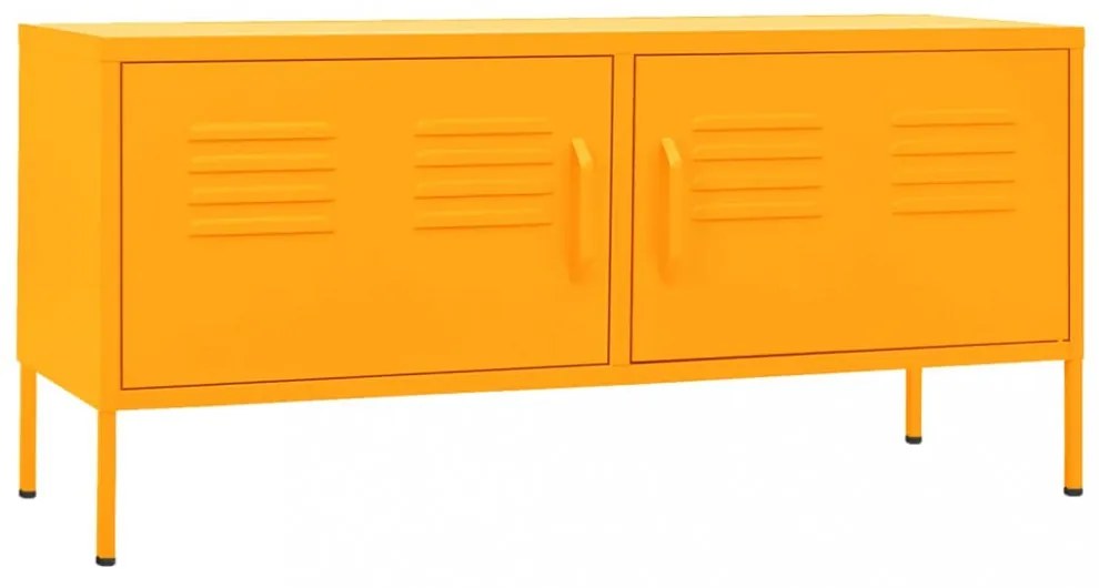 mustársárga acél TV-szekrény 105 x 35 x 50 cm