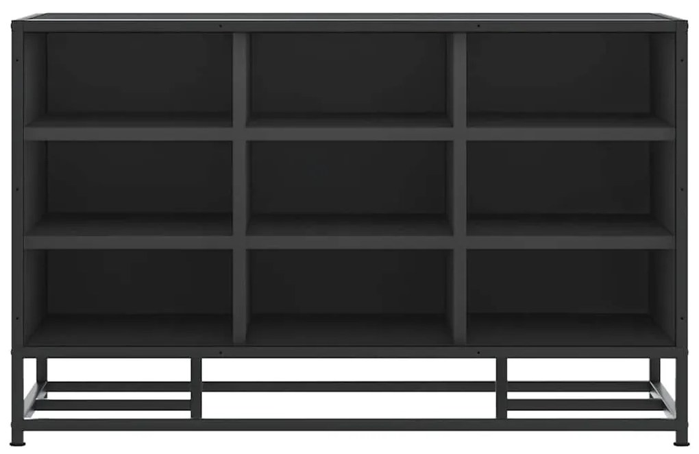 Cipőpad Fekete 84x40x53,5 cm Fából és fémből készült pad