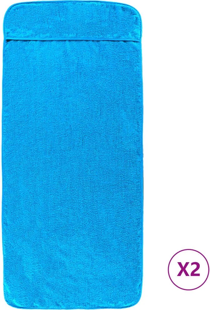 vidaXL 2 db türkizkék 400 GSM szövet strandtörölköző 75 x 200 cm