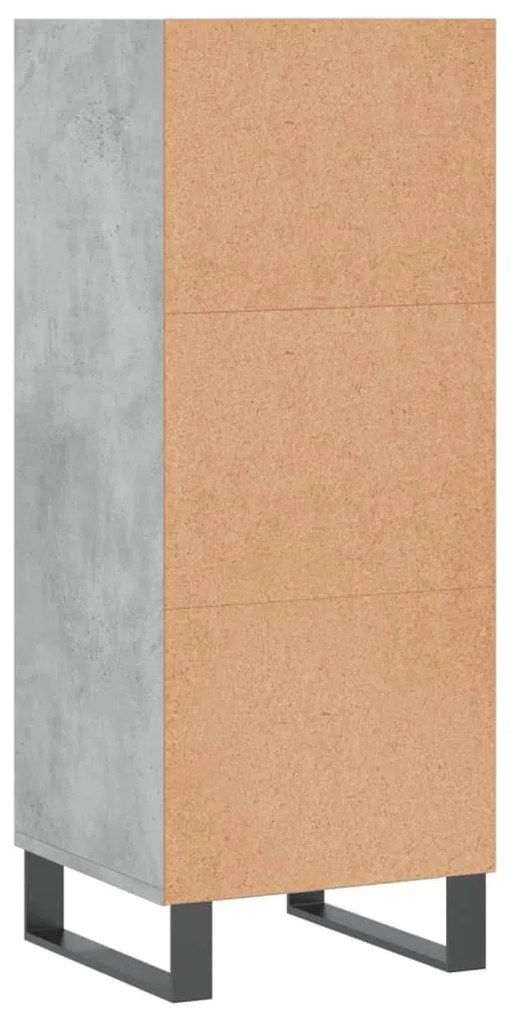 betonszürke szerelt fa tálalószekrény 34,5 x 32,5 x 90 cm